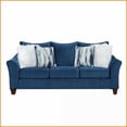 thumbnail image 2 of Casual Chic 3-Seat Pillowback Sofa with Rolled Arms | Navy Blue | Polyester | Easy Assembly, 2 of 6