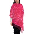 thumbnail image 4 of Cauagu Light Purple Glitter Print Women Wrap Shawl tassels Scarves Retro Scarf 77.6"X28.3", 4 of 8