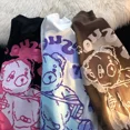 thumbnail image 2 of Camiseta con estampado de oso grande para mujer, camisa de manga corta Retro de estilo americano, con estampado de Graffiti de dibujos animados, de gran tamaño, 2 of 5
