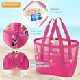 thumbnail image 3 of Large Beach Bags Waterproof Sandproof Mesh Beach Pool Travel Storage Tote Bag.-Navy Blue, 3 of 8