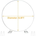 thumbnail image 3 of 6.5Ft Round Metal Arch Garden or Wedding Arch Arbor Stand with Bases, Large Size White Flower Door, Outdoor Climbing Plants Party Backdrop Stand Decoration, 3 of 6