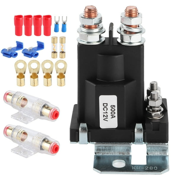 DC Relay 12V/500A Fuseholder 100A Fuses Dual Battery Charge Isolator