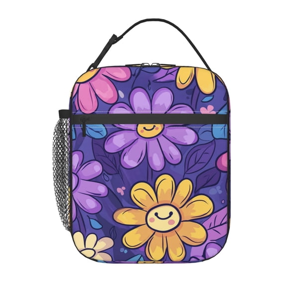 Cute Floral Lunch Box Reusable Portable Lunch Bag Tote Bag for Work Picnic Hiking