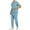 Light Blue, variant on Yufatyle Scrubs for Men, Stretchy Henley Neck Top & Drawstring Pocket Jogger Scrub Pant, Quick Drying Nursing Uniforms Dark Blue S