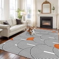 thumbnail image 2 of Rectangle Area Rugs 5 x 7 Ft, Boho Geometric Non-Slip Residential Carpet, Modern Abstract Chic Bohemian Stripes Indoor Crawling Mats Runner Rugs for Living Room/Dining Room/Bedroom, 2 of 8