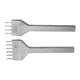 thumbnail image 5 of uds hierro para pinchar cuero 6mm 4 dientes 6 dientes acero blanco punzón de cuero espejo pulido herramientas de cuero para bricolaje, 5 of 5