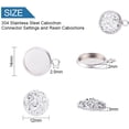 thumbnail image 2 of 1 Box DIY Pendant Jewelry with 304 Stainless Steel Cabochon Connector Settings and Resin Cabochons Imitation Druzy Agate Stainless Steel Color 16.5x13.5x2mm Hole: 2.5mm Cabochon: 12x3mm 60pcs/box, 2 of 6