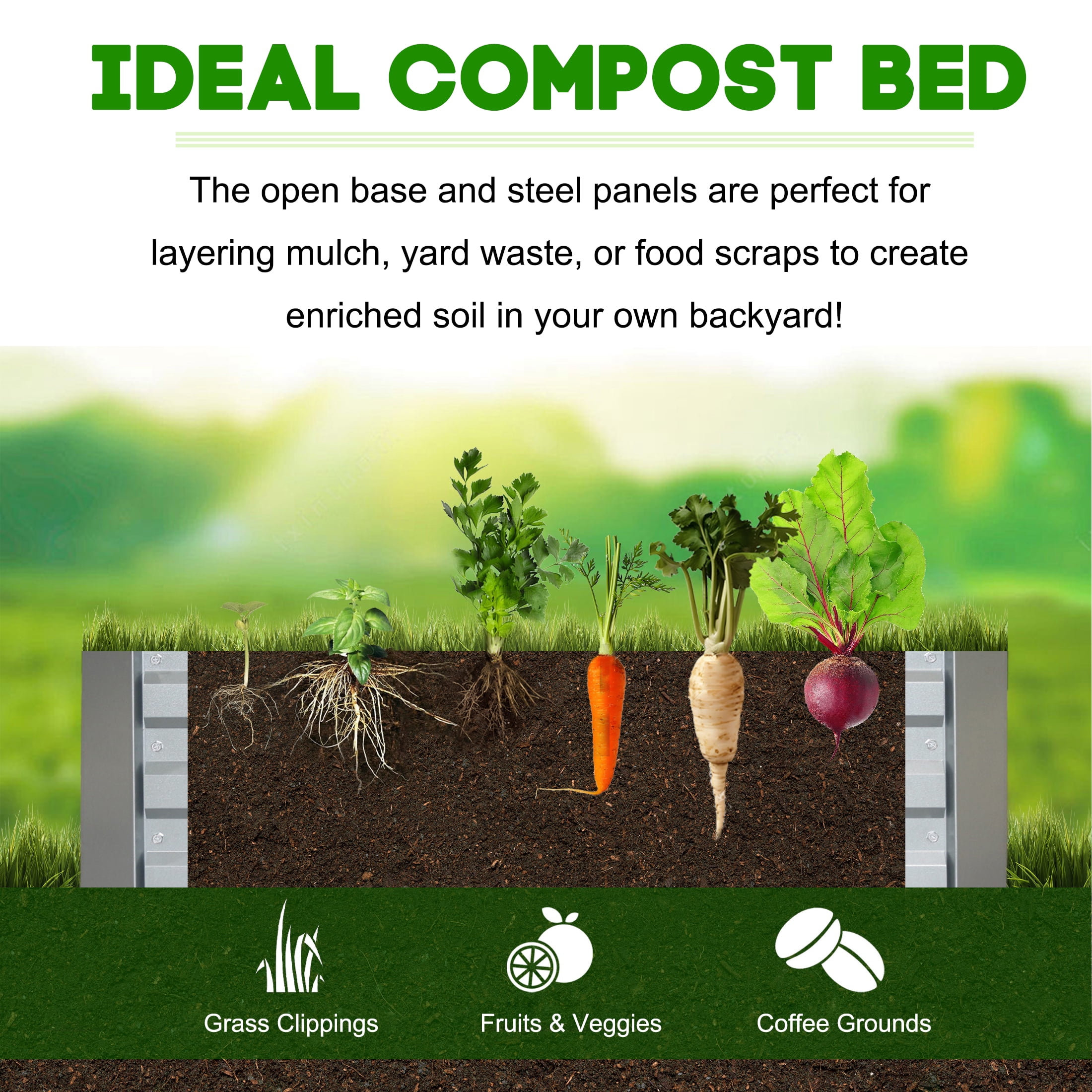 4W 3x3x1ft Galvanized Metal Raised Garden Bed,Rust-Resistant Planter for Vegetables&Flowers,Outdoor Use