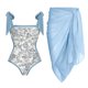 thumbnail image 1 of Gibobby Trajes de Baño para Mujer Conjunto de blusa de traje de baño sexy con cinturón de estilo nacional para mujer(BU2,M), 1 of 4