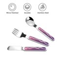 thumbnail image 3 of Easygdp Thunderstorm Violet Purple 3-Piece Flatware Set Kids Silverware, Stainless Steel Toddler Kids Utensils Safe for Preschooler Children, 3 of 8