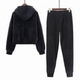 thumbnail image 4 of Minnieouse Conjunto de ropa deportiva para trotar de estilo informal para mujer de invierno, conjunto de pantalones con capucha de manga larga conjuntos de ropa Negro 2XL, 4 of 6