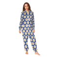 thumbnail image 2 of FORMRS Onesies Pajama for Adults Unisex Hoodie Winter Jumpsuit One Piece Sleepwear, Sizes S-2XL, Elegant Daisy Pattern, 2 of 7