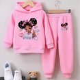thumbnail image 2 of HCNTES Girls Clothes Toddler Outfits for Girls 2T 3T 4T 5T 6T Child Long Sleeve Cute Cartoon Girl Print Hoodie Tops Elastic Pants Two Piece Set Children Fall Winter Autumn Clothes, 2 of 4