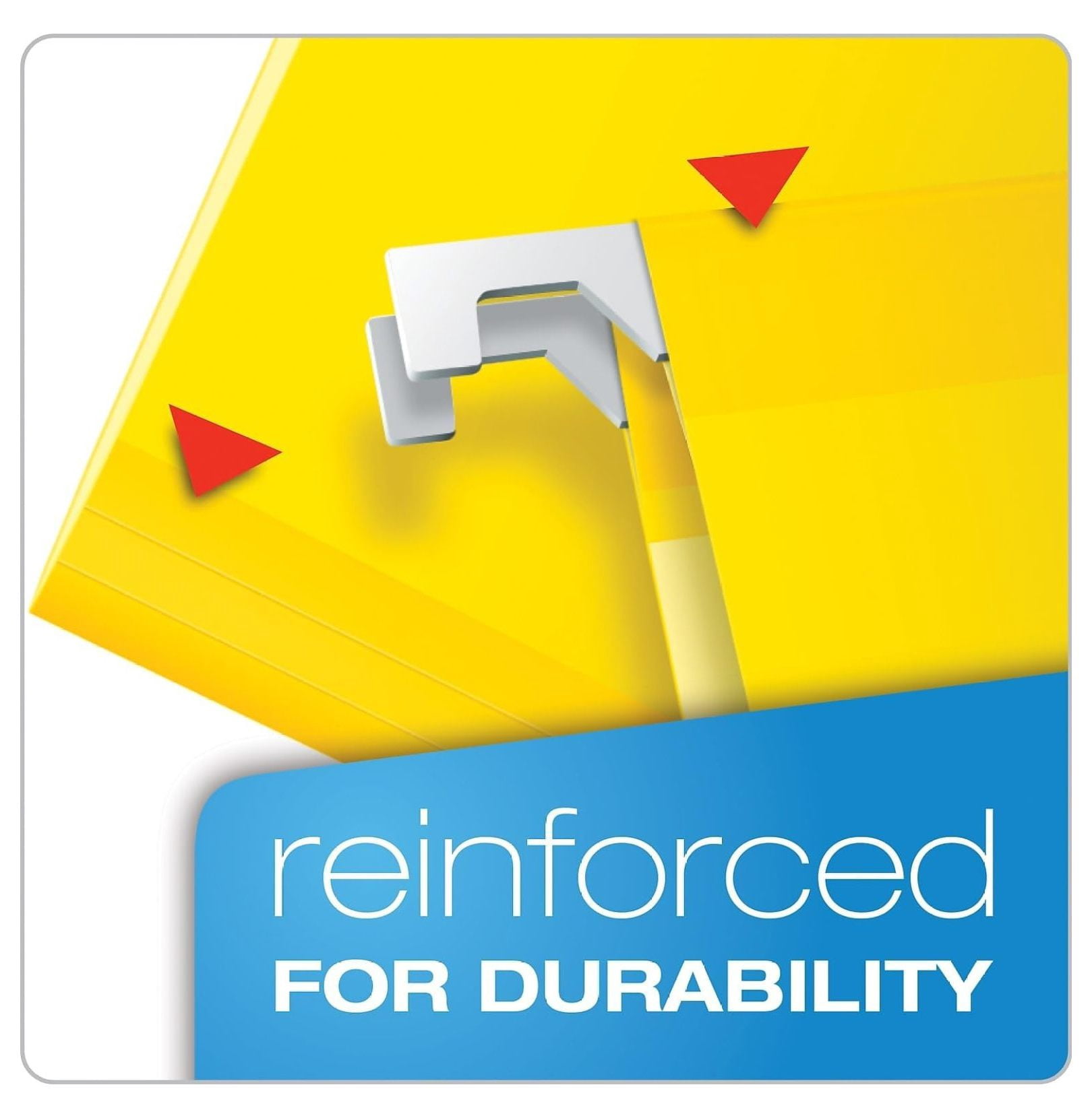 Ready-Tab Hanging File Folders, Letter Size, 5 Tab Yellow - Reinforced Hanging Folders, 25 Pack - Office Filing, Document Organization, Color Coded