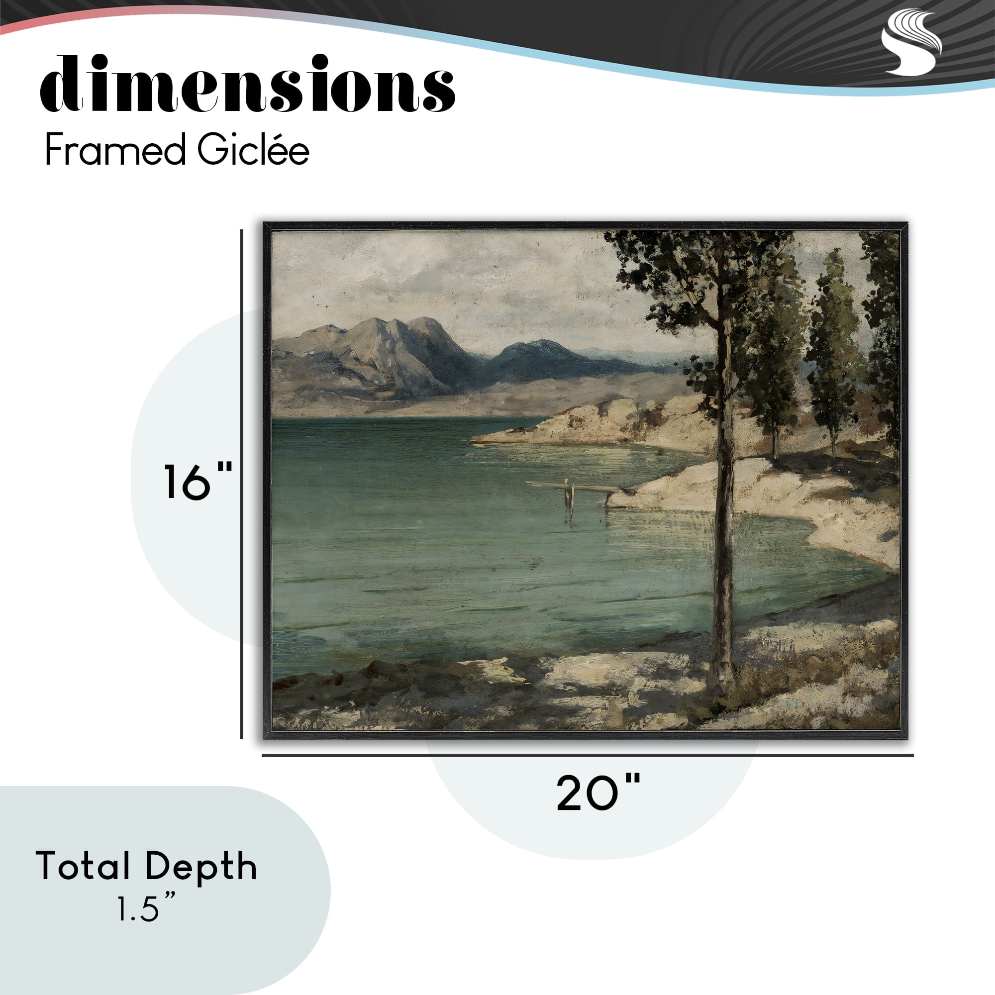 Stupell Industries Tranquil Shore with Trees Black Framed Giclee Art, design by Arlington Prints