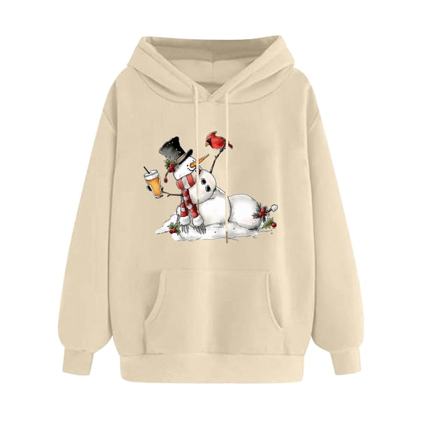 WILLBEST Sudadera con Capucha para Mujer, Estilo Navideño Otoño/Invierno, con Cremallera y Capucha Gruesa XX-Grande
