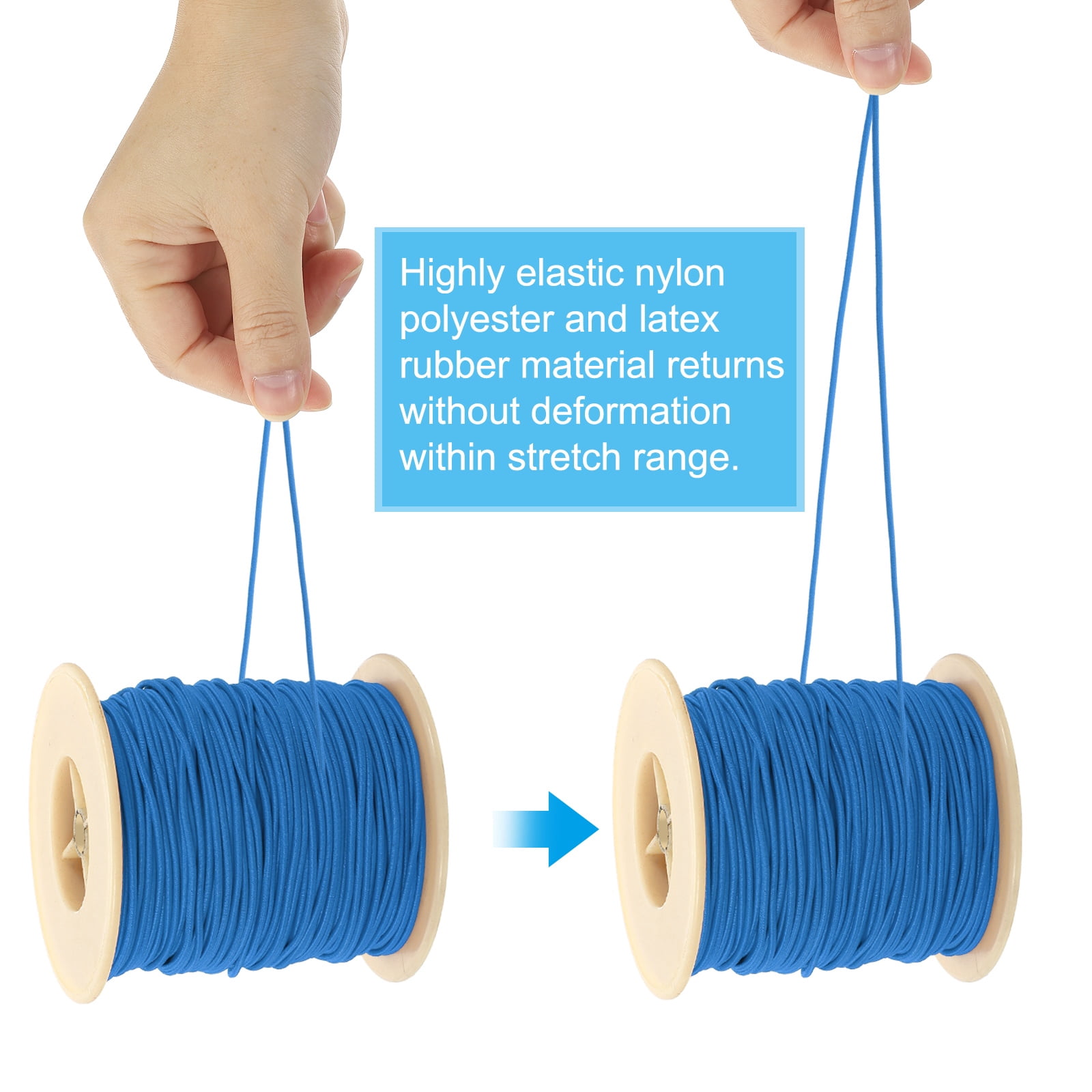Uxcell Elastic Cord, 2 mm Stretchy Elastic String 77 Yards for Jewelry Making, Necklaces, Beading and Crafts DIY, Blue