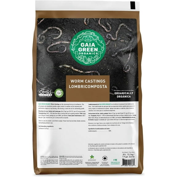GAIA GREEN 30L Worm Castings Powder, Soil & Plant Fertilizer for Urban Gardens & Lawns