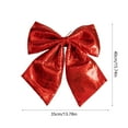 thumbnail image 3 of Sparkling Sequined Christmas Bow, Glittering Holiday Accent for Tree Topper and Gift Wrapping, Versatile Decoration for Door and Party Settings(Red), 3 of 6