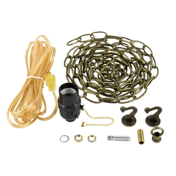 Antique Brass Swag Kit with Pull Chain