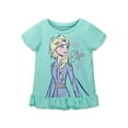 thumbnail image 2 of Disney Frozen Elsa Big Girls Peplum T-Shirt and French Terry Shorts Outfit Set Toddler to Big Kid, 2 of 5