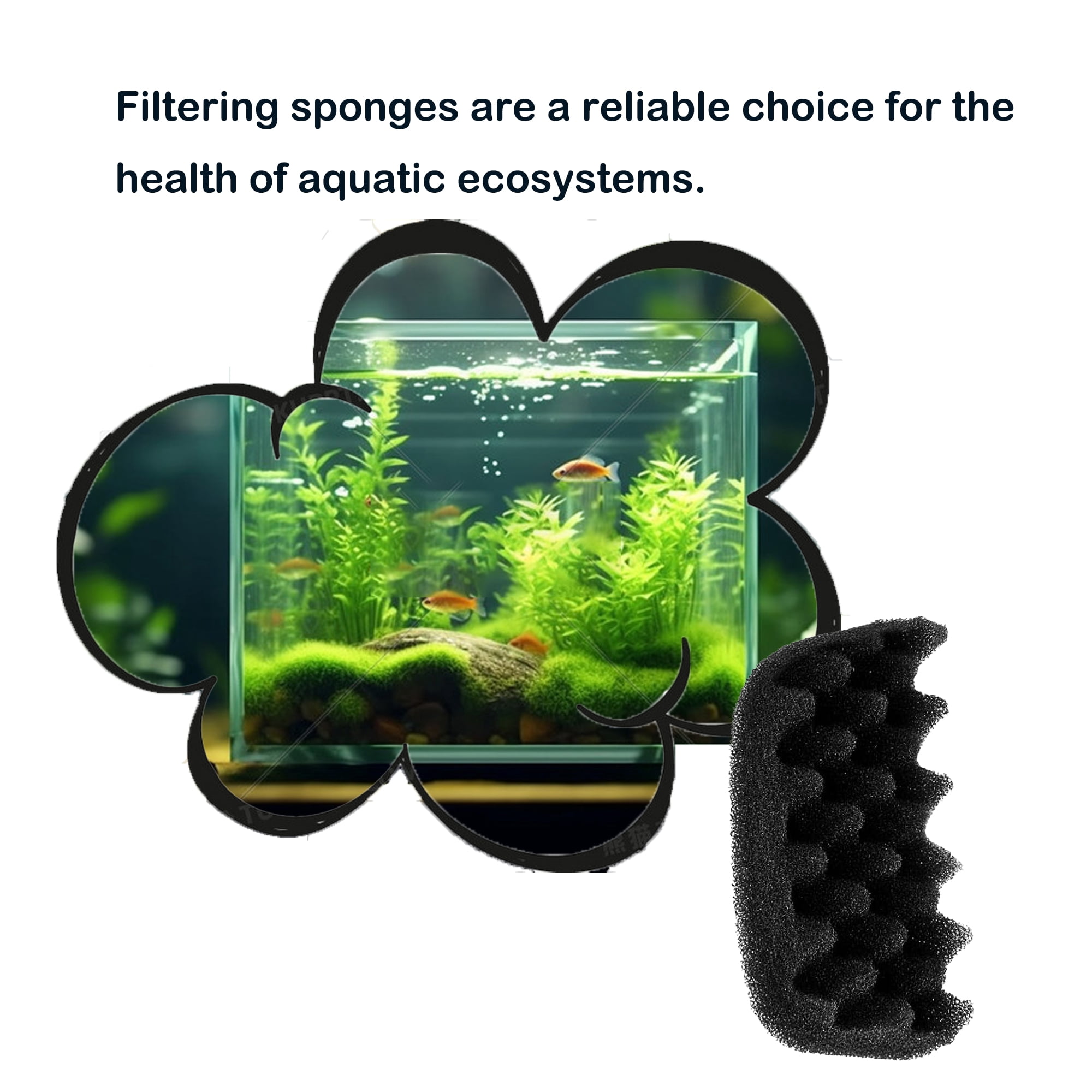 Genligt Aquarium Bio Sponge Foam Filter Compatible with Fluval 104, 105, 106, 107, 204, 205, 206, 12 Pack