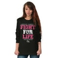 thumbnail image 5 of Fight For Life Breast Cancer Aware Women's Long Sleeve T Shirt Brisco Brands L, 5 of 6