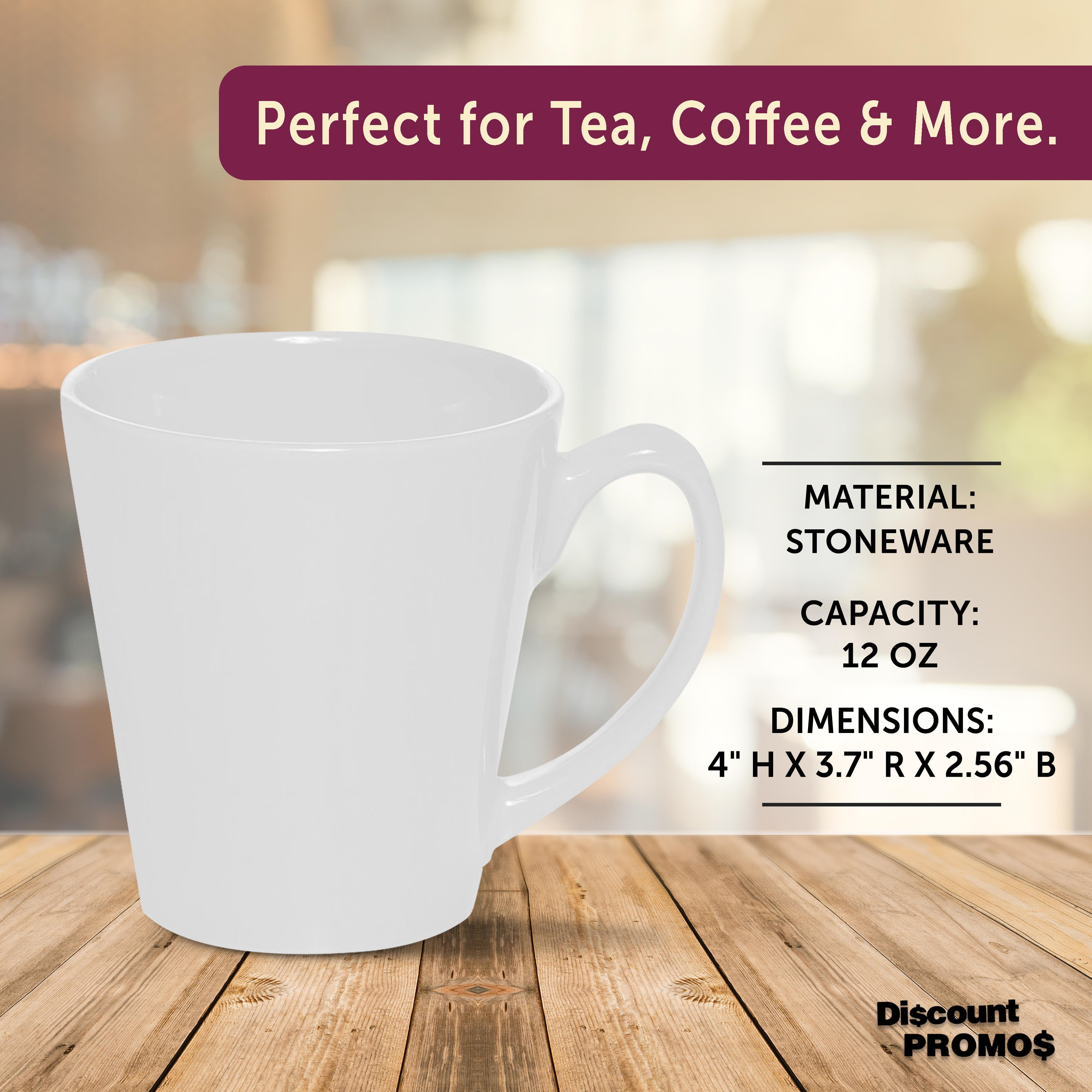 Glossy Ceramic Latte Coffee Mug 12 oz. Set of 10, Bulk Pack - Perfect for Tea, Espresso, Cappuccino, Hot Cocoa - White