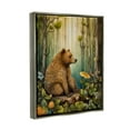 thumbnail image 4 of Stupell Industries Bear in Magical Forest Animals & Insects Painting Gray Floater Framed Canvas Art Print Wall Art, 17 x 21, 4 of 10