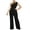 Black, variant on Edvintorg Women's Elegant Jumpsuits Sexy One Shoulder Sleeveless High Waist Straight Long Pants Wide Leg Jumpsuits Rompers with Pockets Green XL