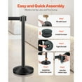 thumbnail image 4 of KFFKFF Stanchion Post, 8 Pcs Stanchions with Retractable Belts, Carbon Steel Black Stanchions Queue with Sand Injection Hollow Base, Crowd Control Barriers for Theaters, 4 of 9