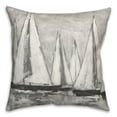 thumbnail image 2 of Creative Products Gray Painterly Sailboats 18x18 Indoor / Outdoor Pillow, 2 of 3