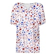 thumbnail image 4 of Short Sleeve Split Neck T Shirts for Women Plus Size Stars and Stripes 250th Anniversary USA Oversized Tunic Summer Casual Lightweight Tee White L, 4 of 5