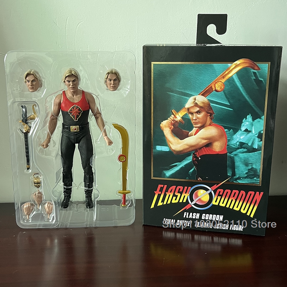 NECA – Action Figure Flash Gordon 17,8 Cm – Defenders Of The Earth – Con Spada E Pistola