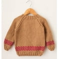 thumbnail image 1 of Woonie Handmade Full Sleeves Border Design Sweater For Kids-Brown, 1 of 3