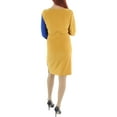 thumbnail image 2 of Women's Quinn Colorblocked Boat-Neck Dress Kasper Gold/Royal Blue XL, 2 of 2