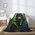 thumbnail image 2 of Sikiie Realistic Style Wolf Warrior Cozy Flannel Fleece Throw Blanket: Lightweight & Thick for All Seasons - Perfect for Women, Men, & Kids"80"x60", 2 of 6