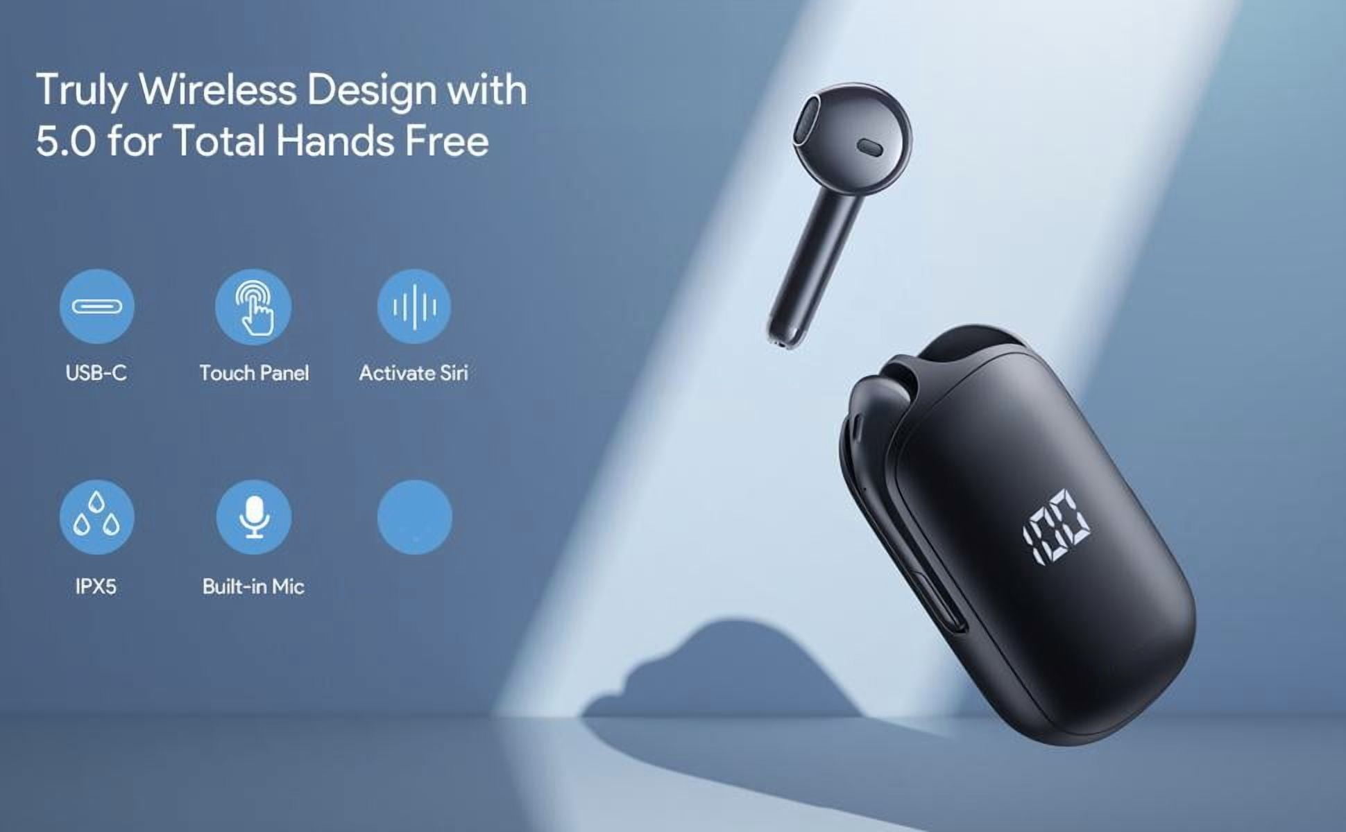 TWS Earphones Wireless for iPhone 15/16/Plus/Pro/Pro Max/16e - Earbuds Headphones True Stereo Headset Hands-free Mic Charging Case