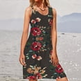thumbnail image 1 of SMihono Robe Maxi Bohème d'Été pour Femmes Grande Taille Mode Féminine Col Rond Sans Manches Robe Imprimée Chandail Plage Robe d'Été, 1 of 5