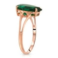 thumbnail image 3 of Galaxy Gold 3 Carats 14K Solid Rose Gold Brilliant Pear Cut Emerald Solitaire Ring with Genuine Vibrant Emerald Anniversary Engagement Promise for Her Him Unisex (7.5), 3 of 3