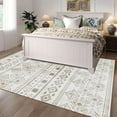thumbnail image 6 of Khaki Boho 6x9 Area Rugs, Washable Kitchen Entry Rug Non Slip, Ultra Soft Print Distressed Geometric Low-Pile Throw Carpet for Bedroom Nursery Dorm Decor, 6 of 6