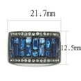 thumbnail image 2 of Luxe Jewelry Designs Stainless Steel Women's Ring with Montana Blue Synthetic Glass Stones - Size 7, 2 of 4