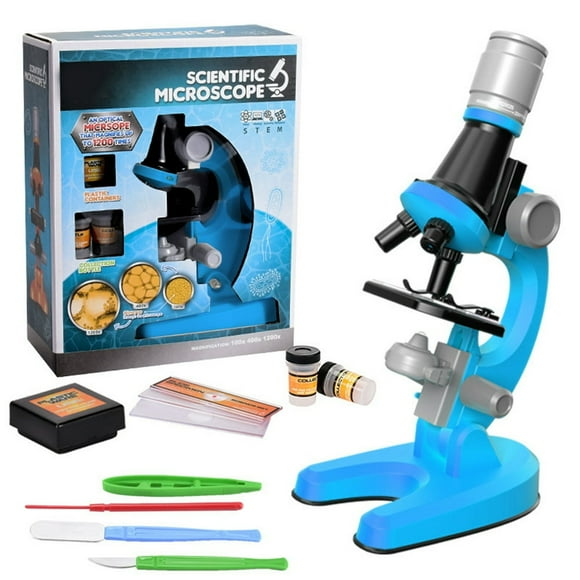 QUTETN Microscope for Kids100X-2000X Magnification Kids Science Toys Microscope Kit with Microscope Slides LED Light and Box Education Scientific Toys for Child