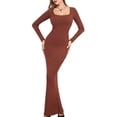 thumbnail image 6 of Two-in-one With Lining Double-layer Belly Contracting Hip Lifting Long Sleeve Narrow Dress, 6 of 7