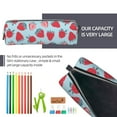 thumbnail image 5 of Naloa Strawberries Leather Pencil Case, Makeup Pouch, Zipper Pouch for Daily Essentials, Storage Organizer, Cosmetics and Stationary Bag, 5 of 7