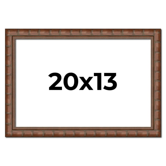 20x13 Bamboo Wood Tone Complete Wood Picture Frame with UV Acrylic, Foam Board Backing, & Hardware