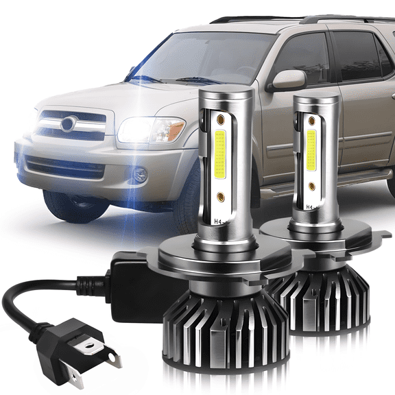High Beam and Low Beam LED Headlight Bulb - Compatible with 2001 - 2007 Toyota Sequoia 2002 2003 2004 2005 2006