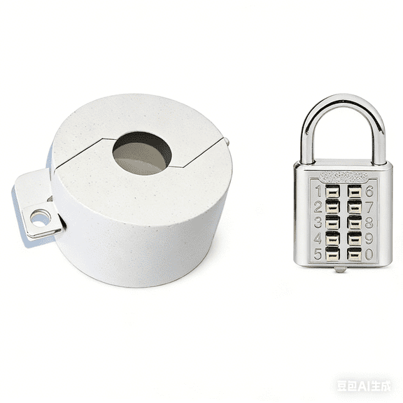 SHUMEI White Blocks Keyhole Entry and Disables Handle, Doubles as Outdoor Faucet Lock Padlock with Combination Padlock