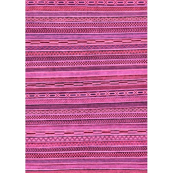 Ahgly Company Indoor Rectangle Oriental Pink Modern Area Rugs, 5' x 8'