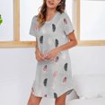 thumbnail image 4 of GHSOHS Robes for Women Night Lingerie Dress Nursing Gown Womens Short Sleeve Feather Printing Sleepshirt Scoopneck Cute Nightdress Comfy Nightgown Dress Sleepwear Robe Pajamas, 4 of 6
